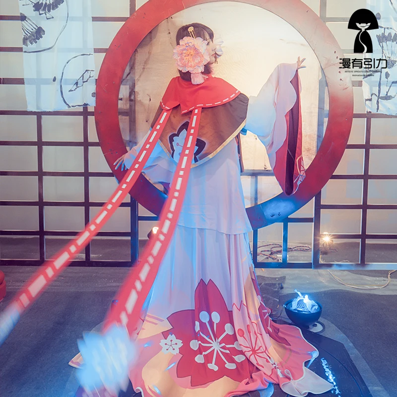 

Onmyoji Sakura Monster Ying Huayao Cosplay Costume Beautiful Skin Highly Reductive Dress+Headwear