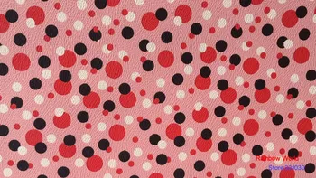 

High Quality round dot pattern Faux PU Leather fabric for DIY sewing sofa table shoes bags bed material(1 yard)