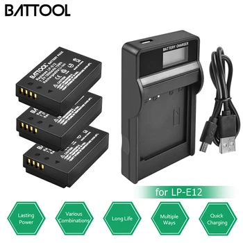 

BATTOOL LP E12 LP-E12 1.8Ah Battery with LCD Charger for Canon Rebel SL1 EOS 100D EOS M EOS M2 EOS M10 Mirrorless Digital Camera