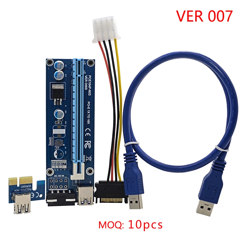USB 3.0 для Bitcoin Miner pci-e riser PCI Express Extender Riser Card 1x к 16x адаптер с SATA 15 pin-4pin мощность кабель