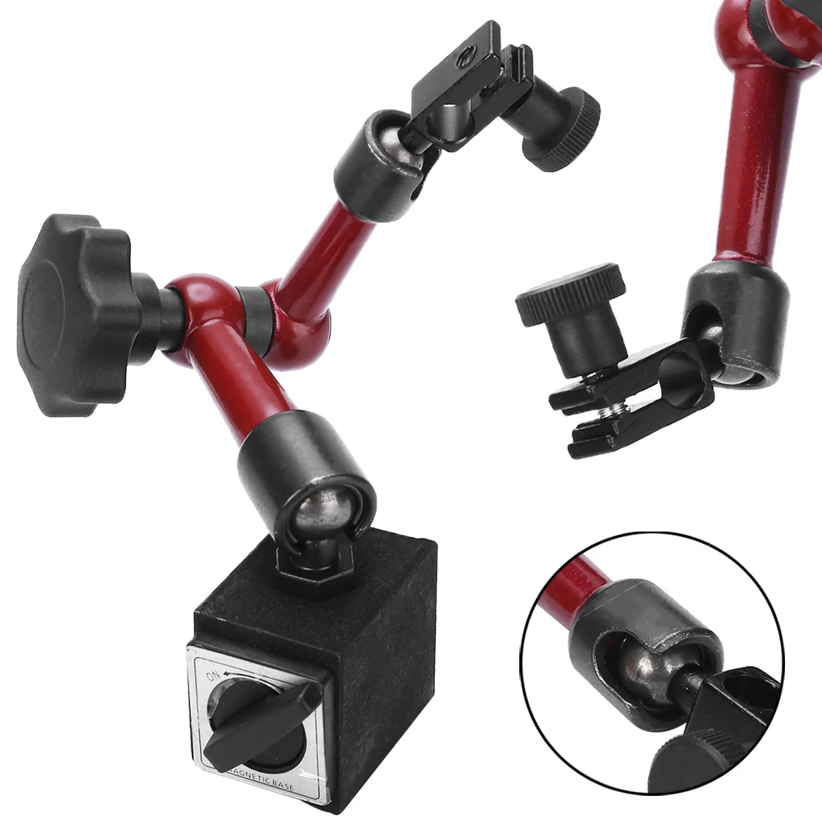 High Precision Indicator Rotary Magnetic Stand Base Holder Mechanical Universal Metal Dial Test Gauge Tool with On/Off Switch
