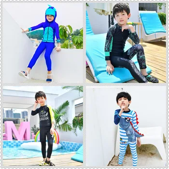 Быстросохнущий детский купальный костюм для серфинга с длинными рукавами и защитой от ультрафиолета для мальчиков 2020 M-4XL