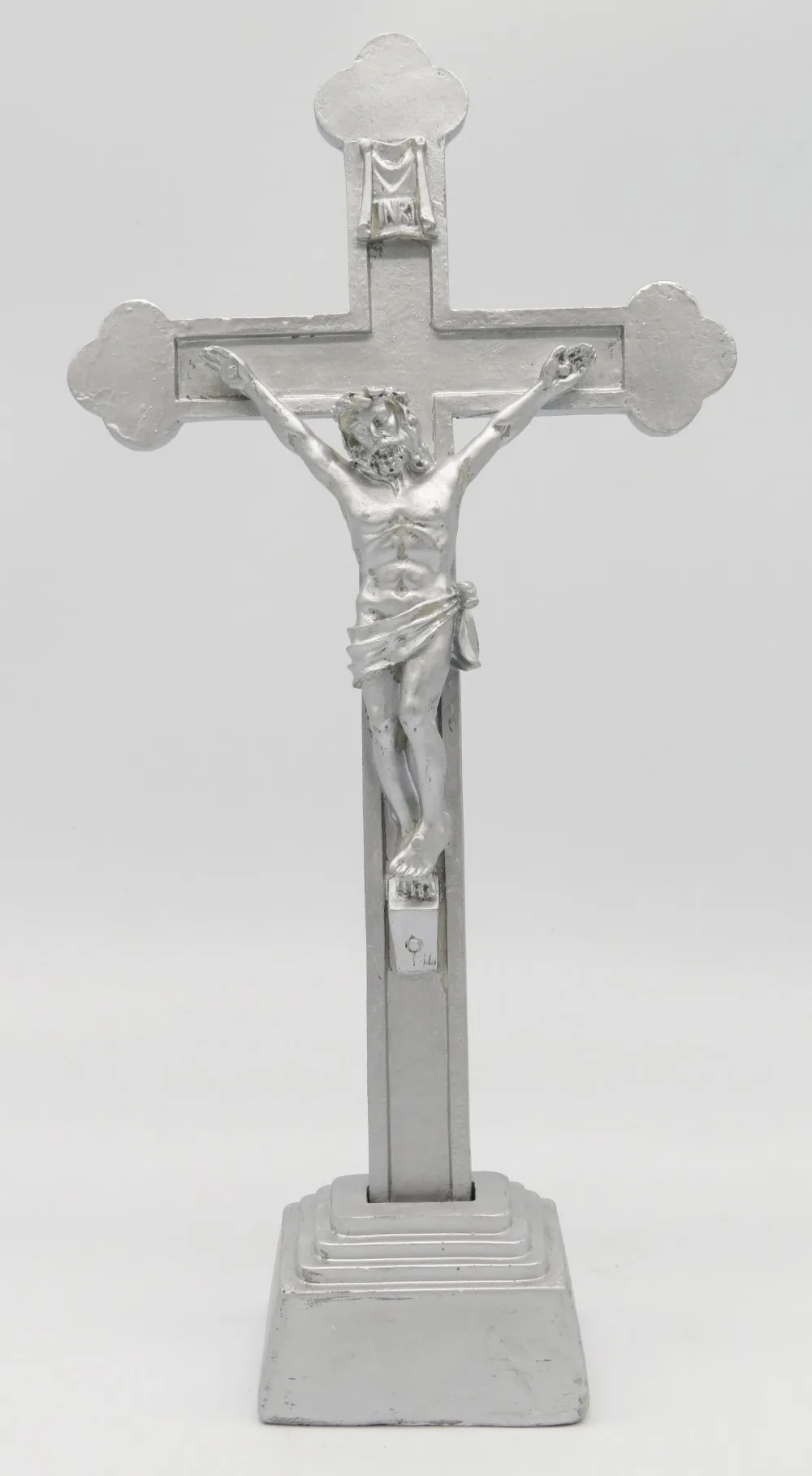 12 дюймов смолы Крест Стенд с распятье религиозное фигура Крестик с распятием Статуэтка SY-1208G/S