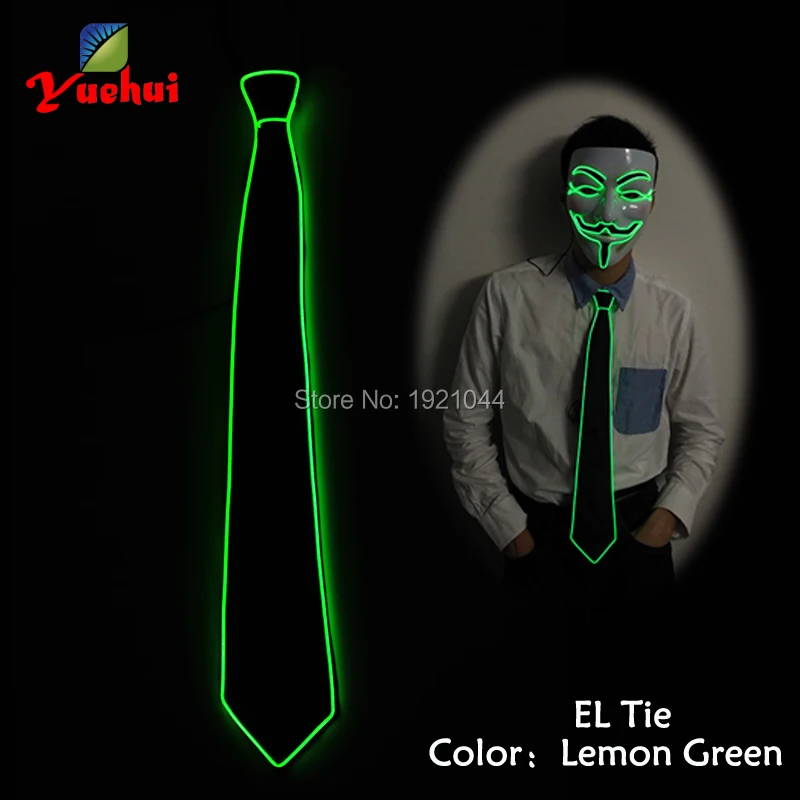 Neon Glowing Light Necktie with DC-3V Steady on driver 5pieces EL Wire Tie Fashion Event Glow Party Decoration | Дом и сад