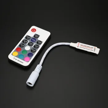 

17Key RGB LED Controller 12V IR Remote RGB LED Dimmer 5.5 Round DC Interface to 4Pin Apply to 2835 5050 3528 RGB Strip Light