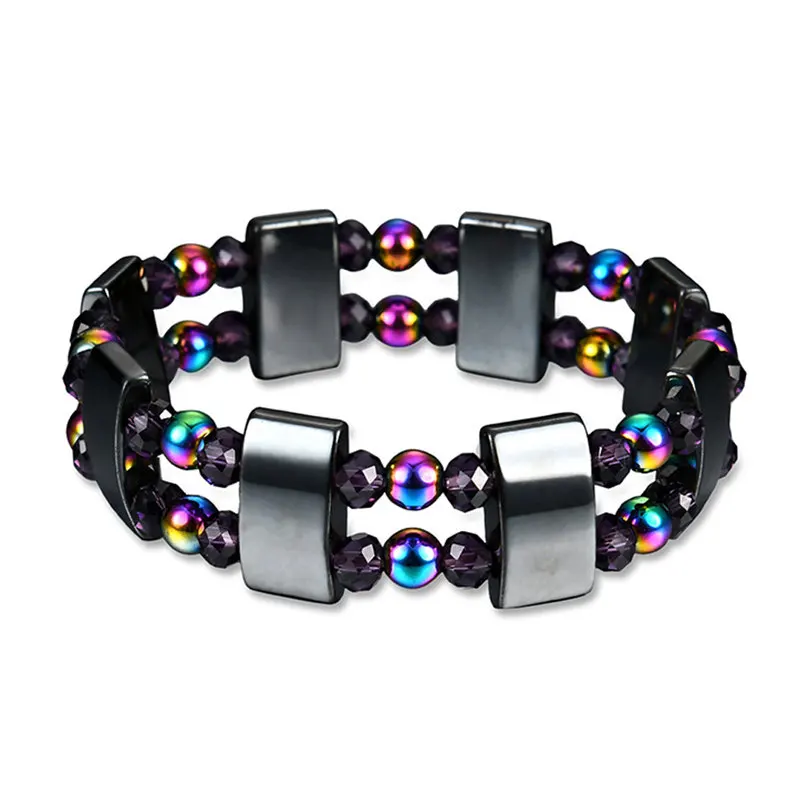 Natural stone Black Gallstone Beaded Bracelets Hematite Health Bracelet