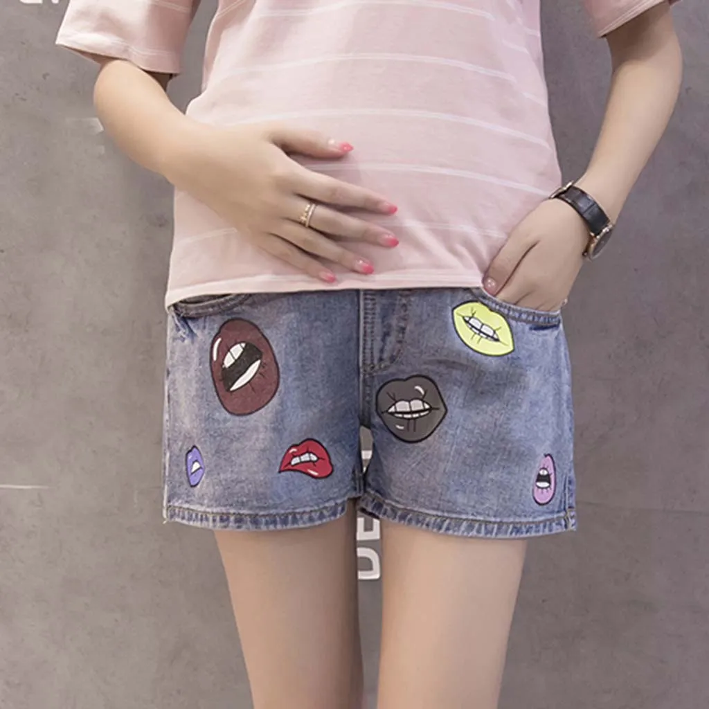 

Maternity Pants Pregnant Woman Ripped Jeans Maternity Solid Short Pants Nursing Prop Belly Pants For Pregnant Lady In Sumemr