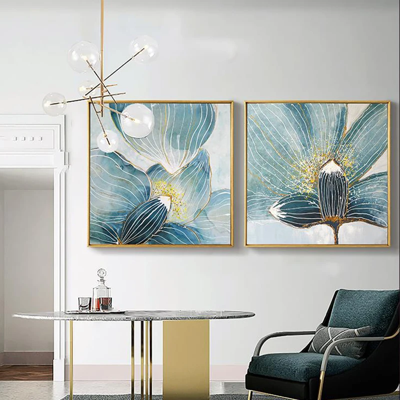 

Canvas flowers abstract painting wall art picture for living room home wall decor thick texture Acrylic quadro caudro decoration