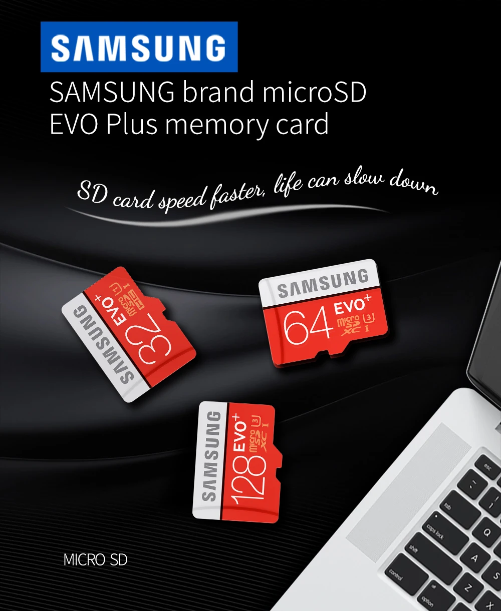 SAMSUNG Microsd карта 256G 128 GB 64 GB 32 GB 16 GB 8 GB 100 МБ/с. Class10 U3 U1 SDXC Класс EVO + карта памяти Micro SD карты TF флэш-карты