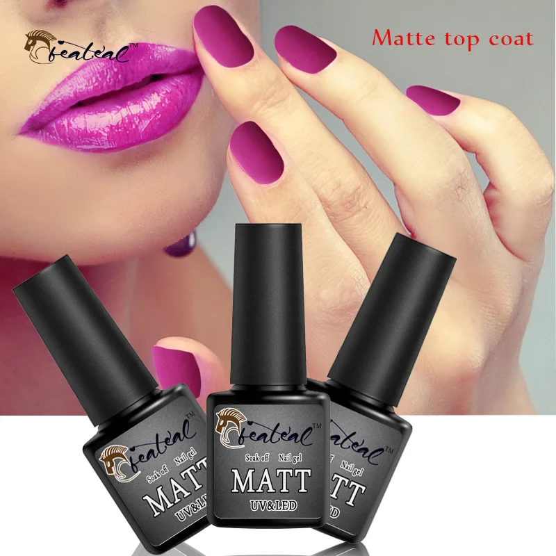 Beateal 8ML Matte Top Coat Nail Art Design High Quality UV LED Base No Sticky Layer Soak off Matt Topcoat | Красота и здоровье