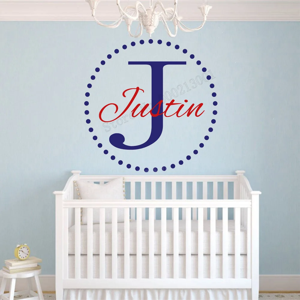 

Art Wall Sticker Circle Dots Room Decoration Personalized Name Poster Removeable Beauty Modern Ornament Poster Mural LY204