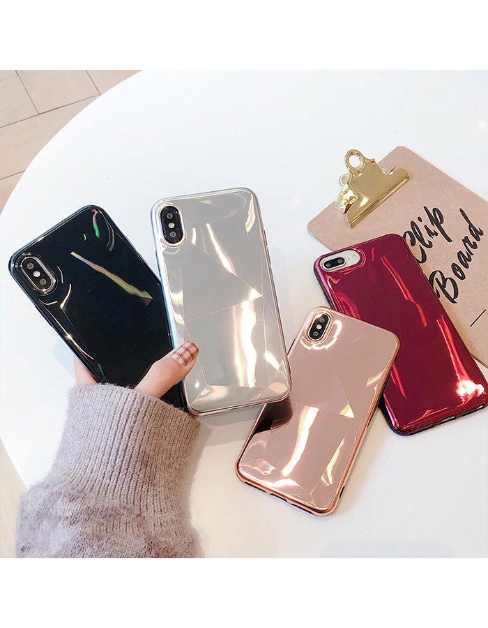 GlamPhone чехол простой Алмазный Лазерный чехол для телефона для iPhone XS Max XR XS 8 8plus 7 7plus 6S 6splus 6 6plus мягкая задняя крышка