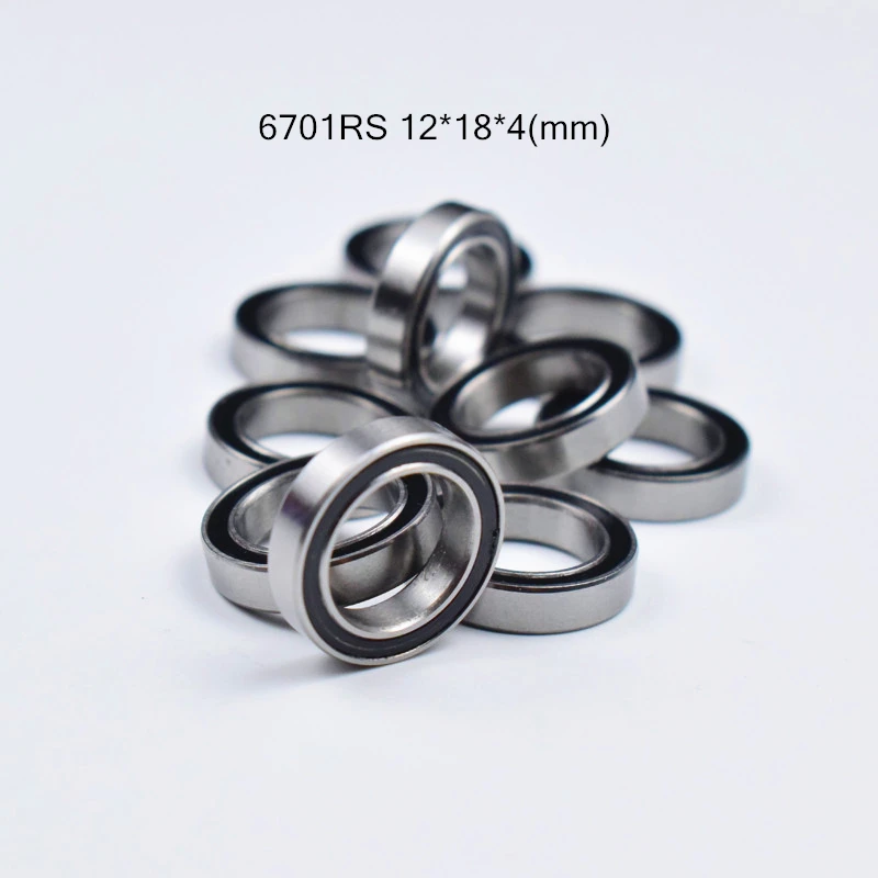 6701RS 12*18*4(мм) 10 шт. подшипник ABEC-5 6701 6701RS хромированный стальной подшипник металлический герметичный подшипник тонкий настенный подшипник