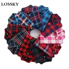 2017 Fashion Plaid Shirt Female College style women’s Blouses Long Sleeve Flannel Shirt Plus Size Cotton Blusas Office tops
