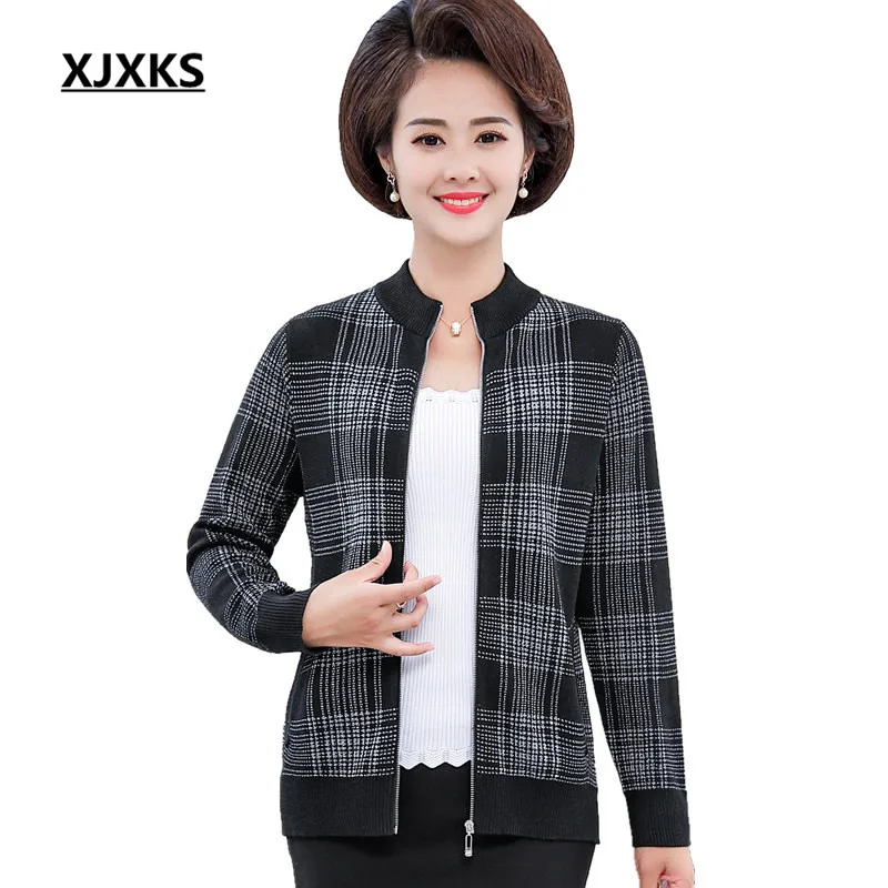 

XJXKS Women's Knitted Jacket 2019 Autumn Winter New Loose Plus Size High Quality Women's Cashmere Sweater Cardigan Coat