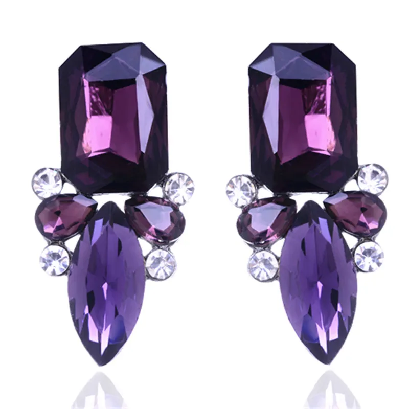 2016 Shiny Crystal Stud Earrings Hot Sale Classic High Quality For Woman Factory Wholesale (6)