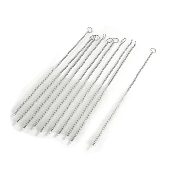 

New and Hot 10 Pcs 10mm Dia Chemistry Test Tube Bottle Washing Brush Tool White