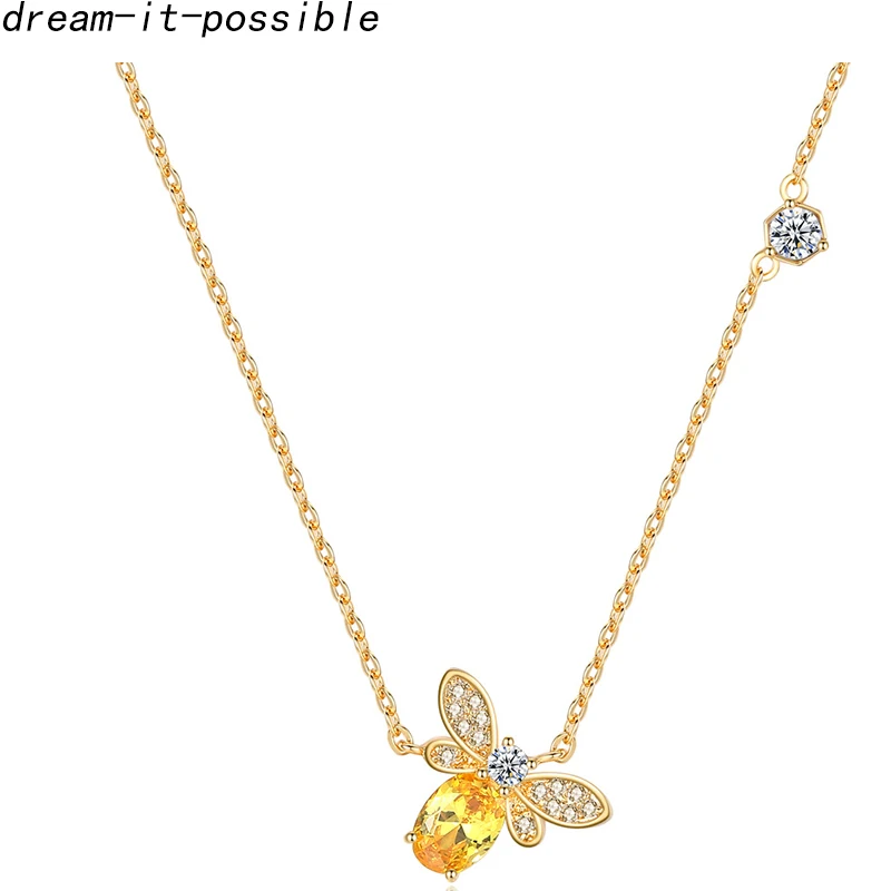 

Dream-it-possible pcs zircon Korean Version Little Bee Necklace 2018 Jewelry Wholesale dip122