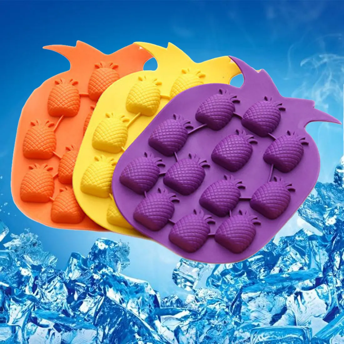 Pineapple shape Ice Maker Mould DIY Creative Ice Cube Mold Silicone Ice Tray Fruit Ice Cube