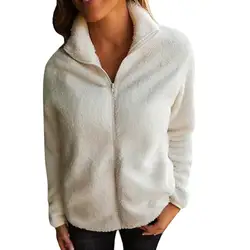 Новая модная женская куртка, зимнее теплое пальто на молнии с воротником-стойкой, пальто с длинным рукавом, верхняя одежда, женские куртки