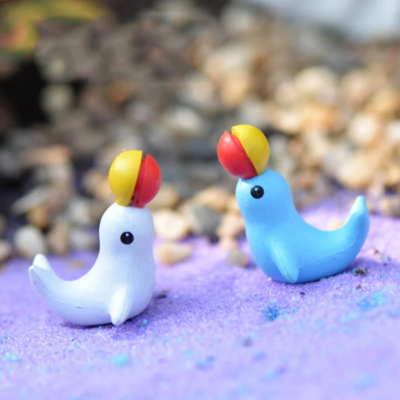 

ZOCDOU 2 Pieces Sea Zoo Dolphin Circus Troupe Play Porpoise Model Small Statue Figurine Crafts Ornament Miniatures Home Decor