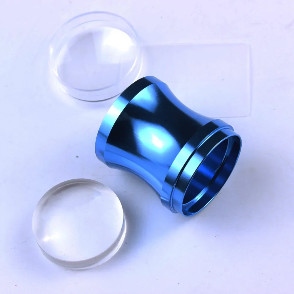 

Finger Angel 1 Pcs New Style Nail Image Metal Silicone Stamper + 1 Pcs XL Plastic Scraper Stamping Polish Template Stamp Tools