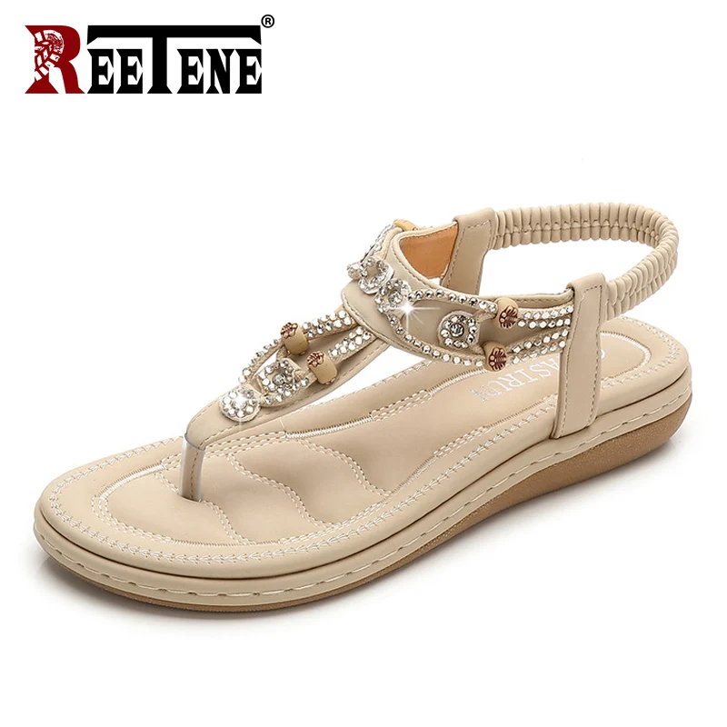 

REETENE Summer Sandals Women Flat Shoes Pu Leather Women Sandals For Casual Ladies Walking Shoes Comfortable Women Flip Flops