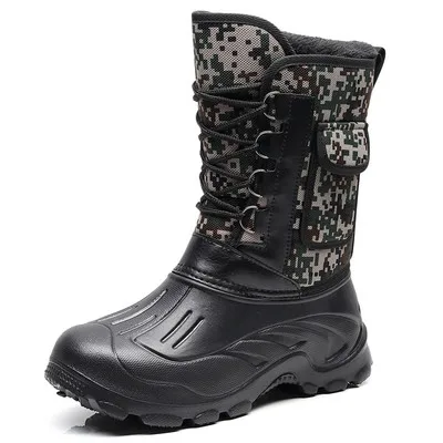 Mvp/очень теплые мужские зимние ботинки для мужчин; теплые водонепроницаемые ботинки для дождливой погоды; мужские зимние ботинки до середины икры; большие размеры 40-46 - Цвет: shoes 6