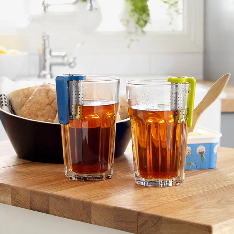 

Tea Infuser Reusable Stainless Steel Random Color Teapot Accessories Tea Spoon Infuser Filter Tea Strainer Tea Holder 1PC
