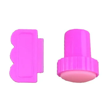 WUF Wholesale 100sets/Lot Nail Art Image Stamping Tool 1 Stamper + 1 Scraper For Nail Art Decoration