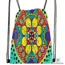 Изготовленная на заказ Мандала El Laberinto de Rosa@ 5 походная сумка на шнурке милый рюкзак для детей(черная спинка) 31x40 см#20180611-02-99