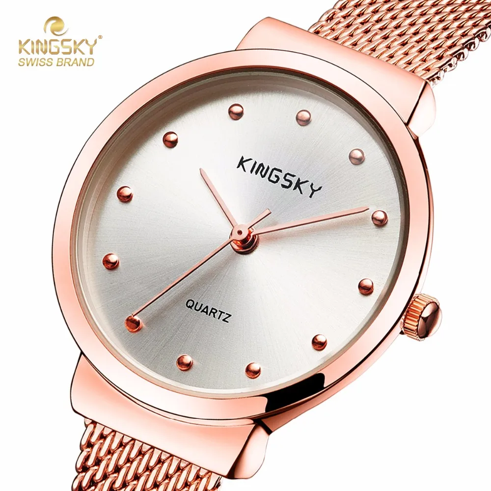 

Reloj Mujer KINGSKY Quartz Watch Women Stainless Steel Band montre femme Fashion New Casual Women Watches relogio feminino
