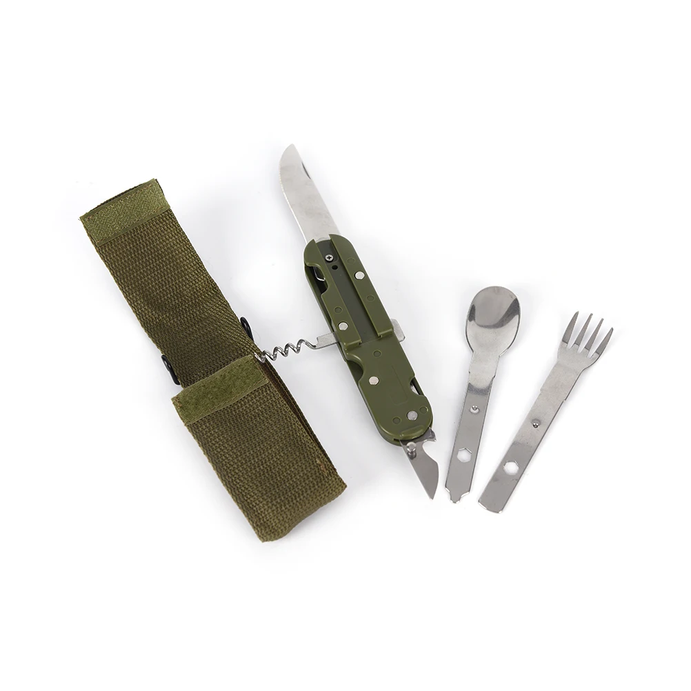 

Multi-functional Outdoor Folding Tableware Camping Survival Stainless Tool Knife and Forks Camping Hiking Tools