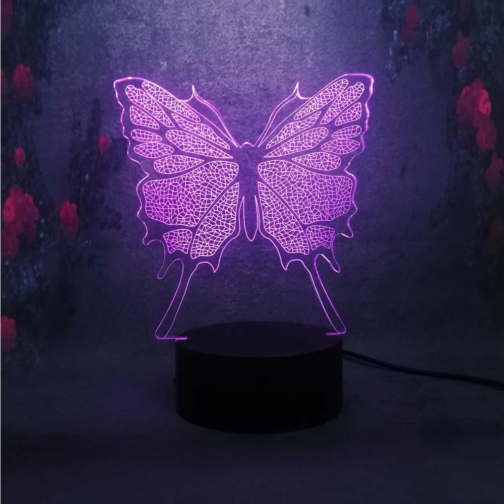 3D LED бабочка USB лава лампа ночник для спальни декор сна в форме животного