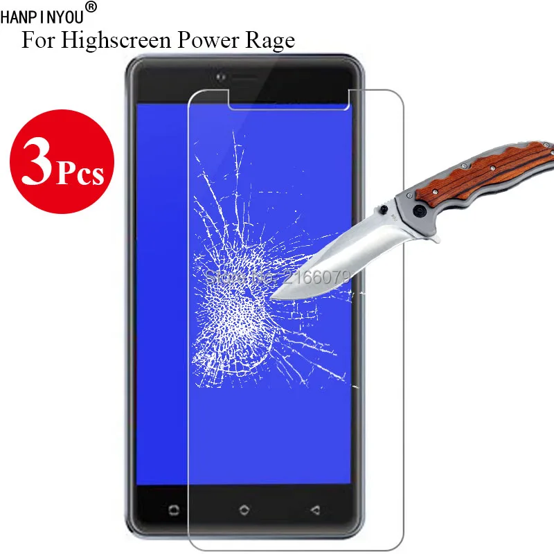 

3 Pcs/Lot New 9H 2.5D Tempered Glass Screen Protector For Highscreen Power Rage 5.0" Protective Film + Clean Tools