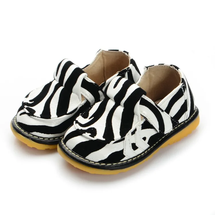 2016 Spring Autumn Zebra Printing Baby Girl Squeaky Shoes Size 3 4 5 6