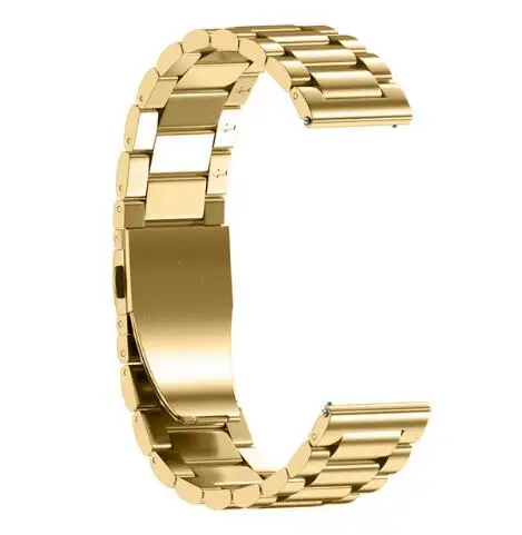 Metal Buckle Watchband Replaced Three Links Bracelet 20mm Width Stainless Steel Watch Band For Samsung Gear Sport Strap
