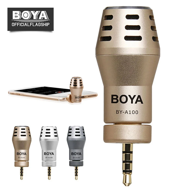 

BOYA BY-A100 Smartphone Microphone Omni Directional Condenser Video Mic for iPhone 6 6s Plus iPad iPod Android DJI Osmo Gimbal