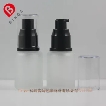 

30ml clear frosted(Natural) glass bottle with black pump/sprayer,for lotion/perfume/essential oli/moisturizer/facial water