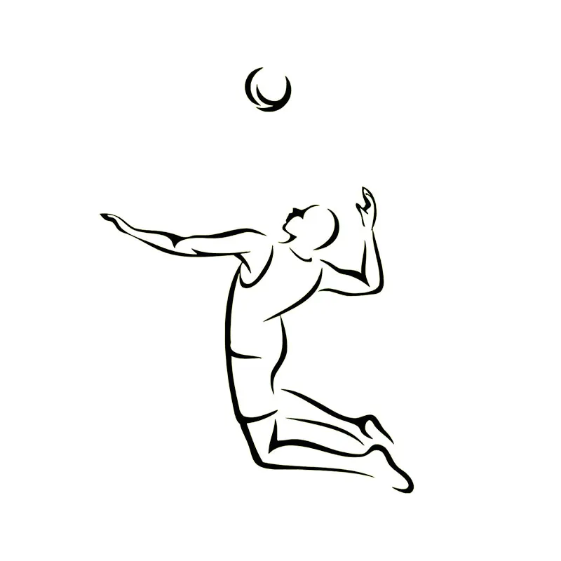 Рисунок волейболиста в прыжке с мячом