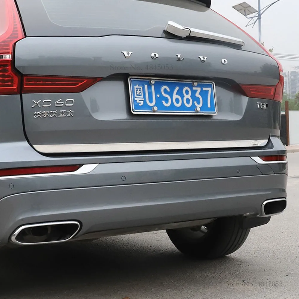 AITWATT Stainless Steel Rear Bumper Guard Trunk Tail Tailgate Door Cover Boot Strip Body Trim For Volvo XC60 XC 60