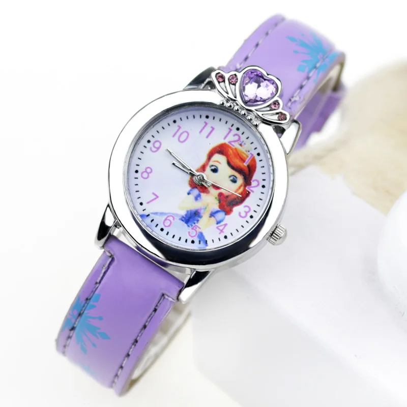 JOYROX Принцесса Эльза дети Wacthes модная одежда для девочек детские часы с рисунком из мультфиломов кожаный ремешок кварцевые наручные часы 2019