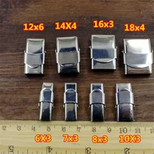 10 pçs/lote Aço Inoxidável Fechos para Pulseira de couro Cordão de Couro Liso de Metal Colar Fim Fechos Conector Fazer Jóias