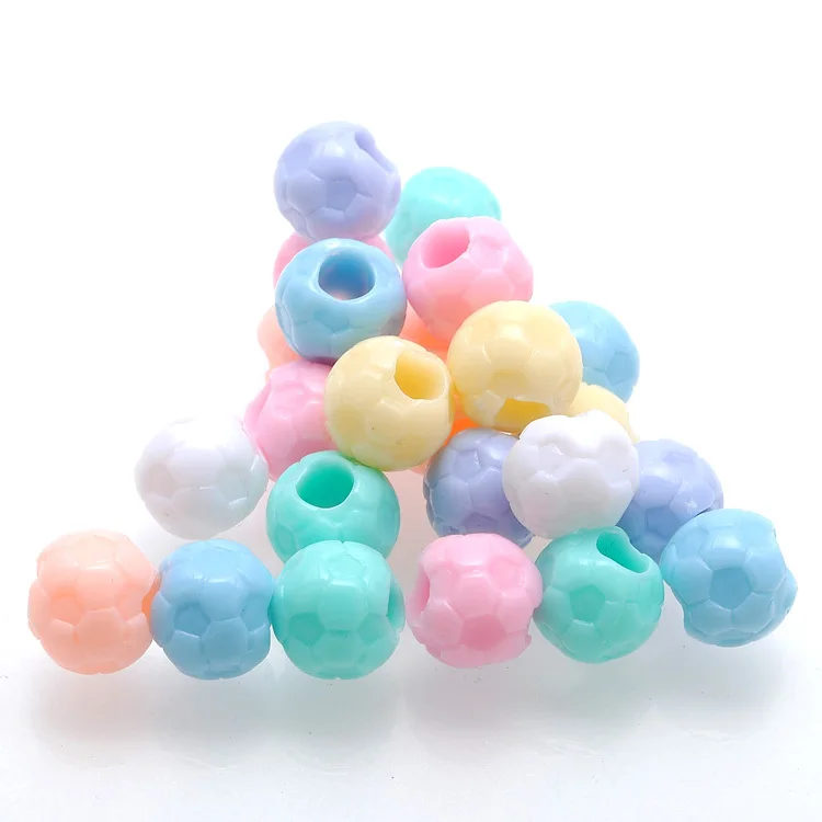 Ice Cream Color Sport Football Acrylic Loose Beads Big Holes DIY Kids Jewelry Making Accessories 300pcs IC-35 | Украшения и