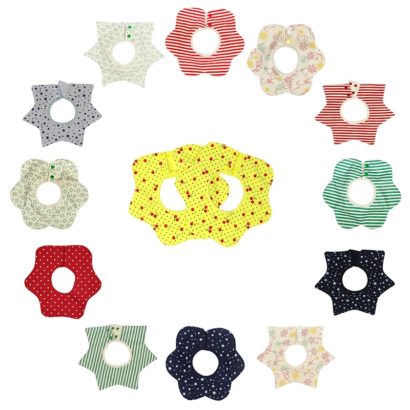 Baby Bibs Kids Baby Accessories Four-layer Waterproof 360 Degree Flower Baberos Baby Stuff Saliva Towel