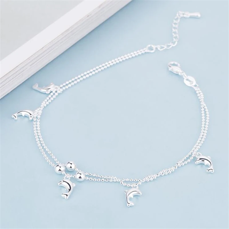 KOFSAC 패션  Anklets 여성을위한 귀여운 돌고래 발목 체인 발 보석 소녀 생일 파티 액세서리 선물