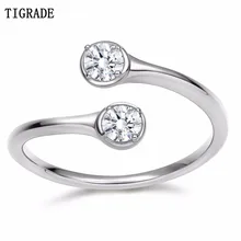 TIGRADE Crystal Rings For Women Adjustable Engagement Ring 100% 925 Sterling Silver Cubic Zirconia Ring Jewelry TIGRADE Crystal Rings For Women Adjustable Engagement Ring 100% 925 Sterling Silver Cubic Zirconia Ring Jewelry