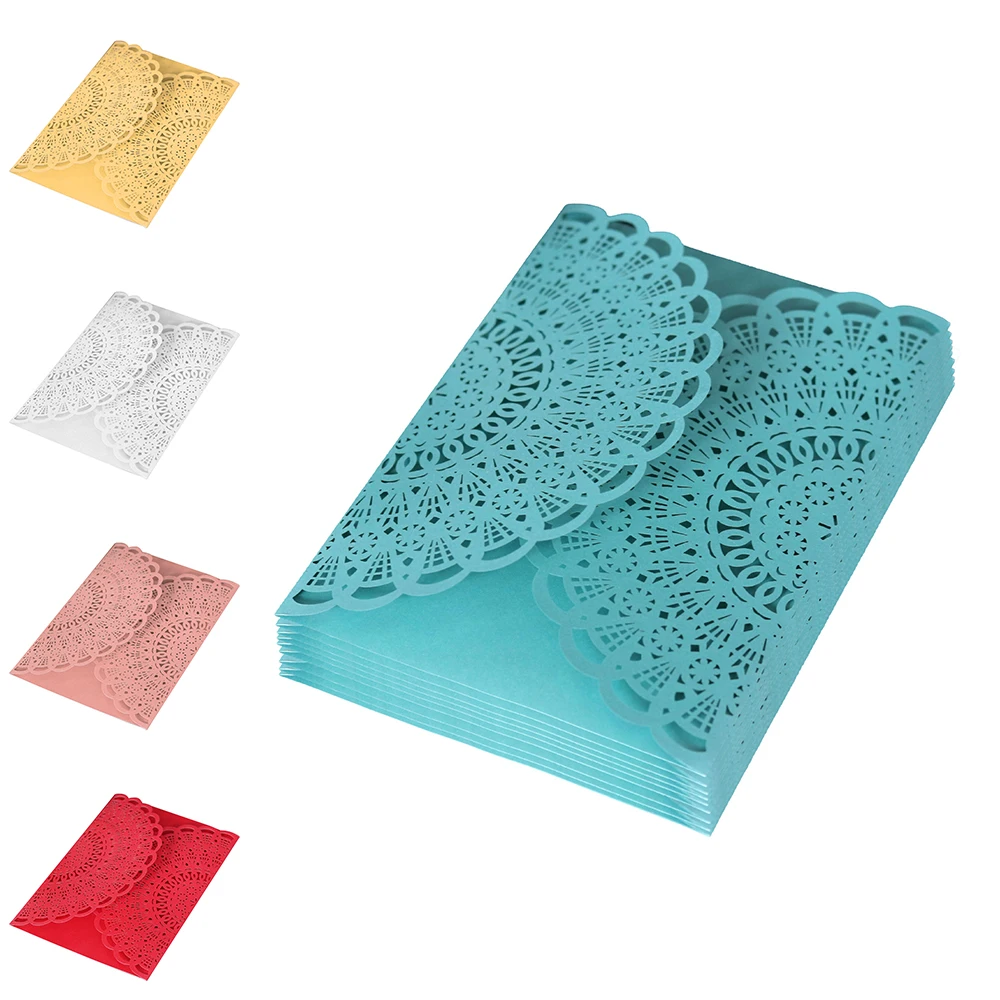  10pcs/set Laser Cut Wedding Invitation Cards Luxury Flora Lace Business Party Invitation Cards Eleg - 32960211688