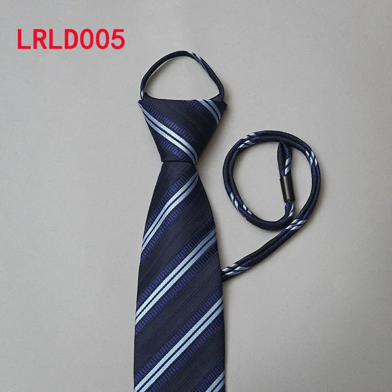 Тяните веревку галстук 7 см бизнес легко тянет удобный на молнии галстук мужские галстуки и съемный воротник - Цвет: 5