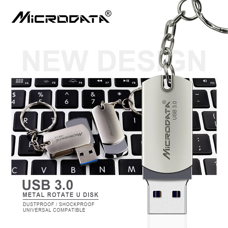 Оригинальный металлический флеш накопитель USB 3 0 32 ГБ 64 128 поворотный мини usb